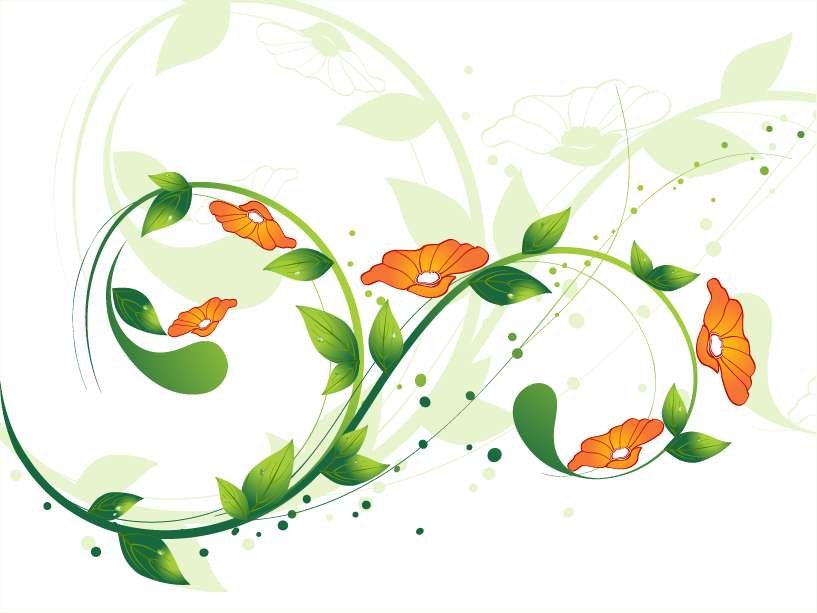 free vector Green Swirl Floral Vector illustration